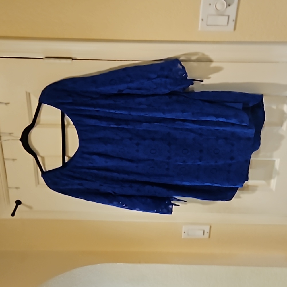 Stylus Royal Blue Lace Blouse Size 1x